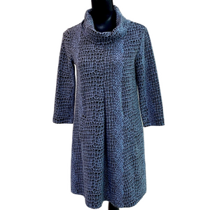 Tyler Boe Animal Snake Print Cowl Neck 3/4 Sleeve Pocket Dress Women XS EUC